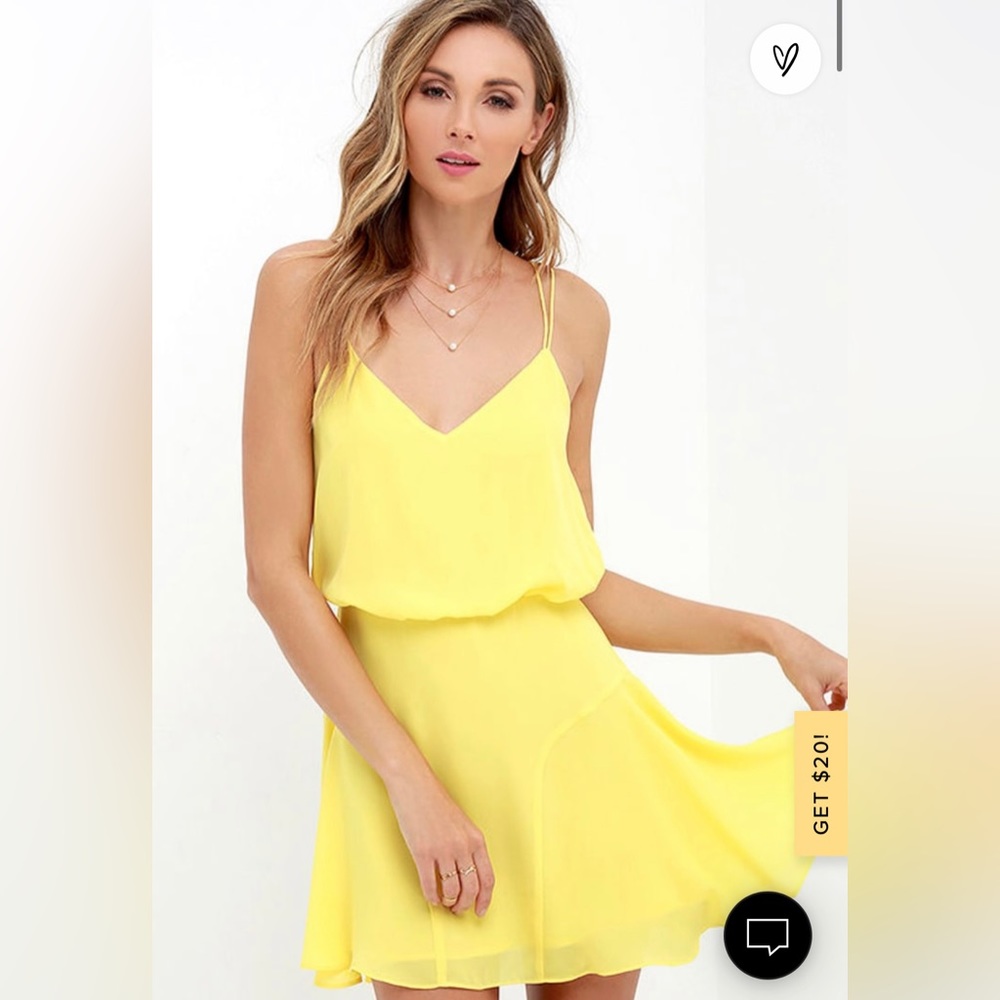 Lulu’s Wanna Bet? Yellow Sleeveless Dress